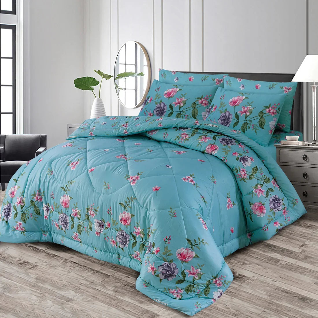 7 pc Winter Razai Set (Heavy Filling)